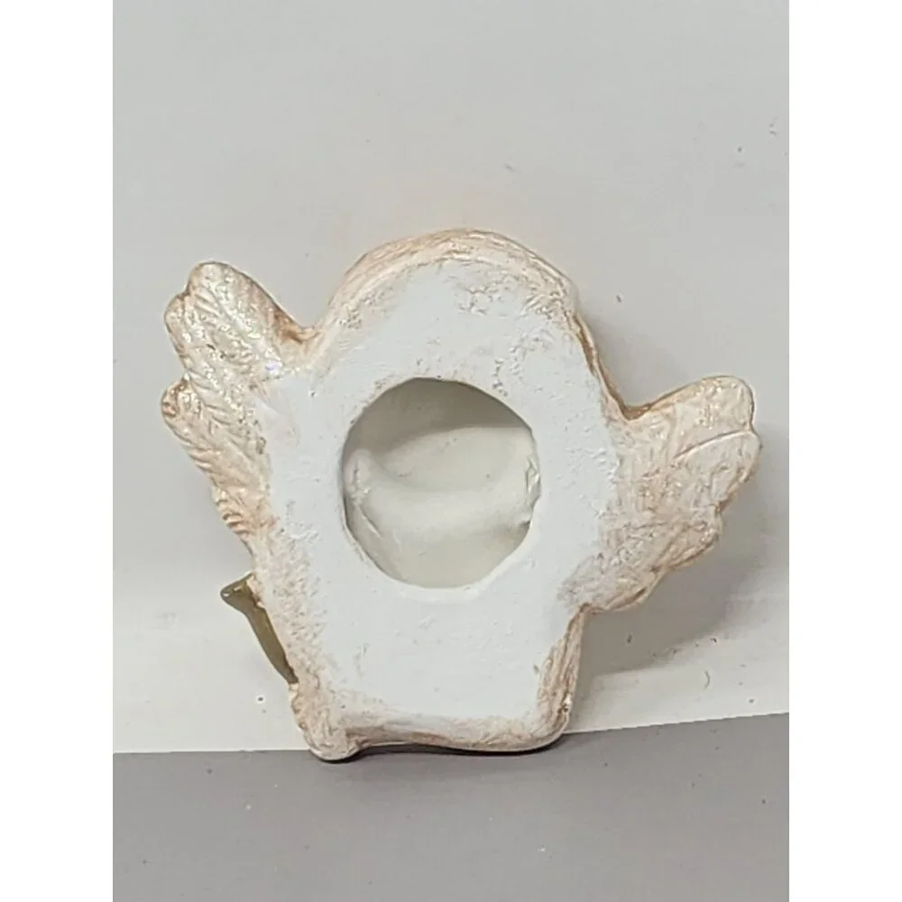 Set Of‎ 3 Angel Figurines With Golden Bell Holder Wall Decor
